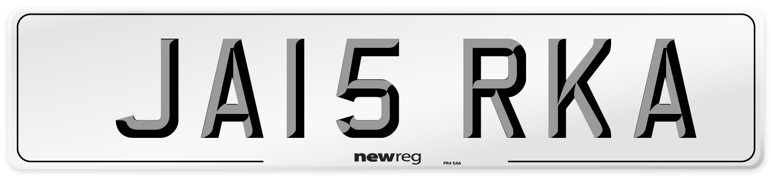 JA15 RKA Number Plate from New Reg